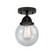 Nouveau 2 One Light Semi-Flush Mount in Matte Black (405|288-1C-BK-G204-6)