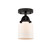 Nouveau 2 One Light Semi-Flush Mount in Matte Black (405|288-1C-BK-G51)