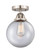 Nouveau 2 One Light Semi-Flush Mount in Brushed Satin Nickel (405|288-1C-SN-G202-8)