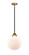 Nouveau 2 LED Mini Pendant in Black Antique Brass (405|288-1S-BAB-G201-10-LED) Nouveau 2 LED Mini Pendant in Black Antique Brass (405|288-1S-BAB-G201-10-LED)