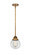Nouveau 2 LED Mini Pendant in Brushed Brass (405|288-1S-BB-G202-6-LED)