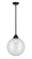 Nouveau 2 One Light Mini Pendant in Matte Black (405|288-1S-BK-G202-12)