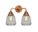 Nouveau 2 LED Bath Vanity in Antique Copper (405|288-2W-AC-G142-LED)