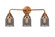 Nouveau 2 Three Light Bath Vanity in Antique Copper (405|288-3W-AC-G53)