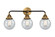 Nouveau 2 Three Light Bath Vanity in Black Antique Brass (405|288-3W-BAB-G204-6)