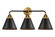 Nouveau 2 Three Light Bath Vanity in Black Antique Brass (405|288-3W-BAB-M13-BK)