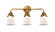 Nouveau 2 Three Light Bath Vanity in Brushed Brass (405|288-3W-BB-G181S)
