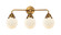 Nouveau 2 Three Light Bath Vanity in Brushed Brass (405|288-3W-BB-G201-6)