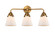 Nouveau 2 Three Light Bath Vanity in Brushed Brass (405|288-3W-BB-G61)