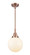 Caden One Light Mini Pendant in Antique Copper (405|447-1S-AC-G201-8)