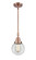 Caden One Light Mini Pendant in Antique Copper (405|447-1S-AC-G202-6)