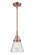 Caden LED Mini Pendant in Antique Copper (405|447-1S-AC-G64-LED)
