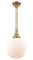 Caden LED Mini Pendant in Brushed Brass (405|447-1S-BB-G201-10-LED)