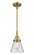 Caden One Light Mini Pendant in Brushed Brass (405|447-1S-BB-G62)