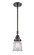 Caden One Light Mini Pendant in Matte Black (405|447-1S-BK-G182S)