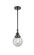 Caden One Light Mini Pendant in Matte Black (405|447-1S-BK-G204-6)