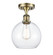 Ballston One Light Semi-Flush Mount in Antique Brass (405|516-1C-AB-G122-8)