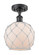 Ballston LED Semi-Flush Mount in Matte Black (405|516-1C-BK-G121-8RW-LED)