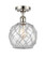 Ballston One Light Semi-Flush Mount in Polished Nickel (405|516-1C-PN-G122-8RW)