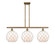 Ballston Three Light Island Pendant in Brushed Brass (405|516-3I-BB-G121-10RW)