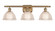 Ballston Three Light Bath Vanity in Brushed Brass (405|516-3W-BB-G422)