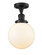 Franklin Restoration One Light Semi-Flush Mount in Matte Black (405|517-1CH-BK-G201-8)