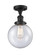 Franklin Restoration LED Semi-Flush Mount in Matte Black (405|517-1CH-BK-G204-8-LED)