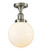 Franklin Restoration LED Semi-Flush Mount in Brushed Satin Nickel (405|517-1CH-SN-G201-8-LED)