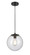 Auralume One Light Mini Pendant in Matte Black (405|610-BK-SDY)