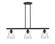 Auralume Three Light Island Pendant in Matte Black (405|616-3I-BK-G454)