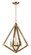 Vector Four Light Pendant in Weathered Oak / Antique Brass (16|12254WOAB)