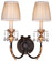 Bella Cristallo Two Light Wall Sconce in French Bronze With Gold Leaf Highlights (29|N2690-258B)
