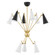 Moxie Nine Light Chandelier in Aged Brass/Black/White Combo (428|H441809-AGB/BKWH)