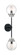 Axis Two Light Wall Sconce in Matte Black / Brushed Nickel Accents (72|60-7132)
