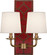 Williamsburg Lightfoot Two Light Wall Sconce in Dragons Blood Leather w/Nailhead, Aged Brass (165|1031)
