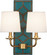 Williamsburg Lightfoot Two Light Wall Sconce in Mayo Teal Leather w/Nailhead, Aged Brass (165|1033)