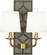 Williamsburg Lightfoot Two Light Wall Sconce in Carter Gray Leather w/Nailhead and Aged Brass (165|1034)