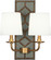 Williamsburg Lightfoot Two Light Wall Sconce in Carter Gray Leather w/Nailhead, Aged Brass (165|1034)