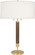 Dexter Two Light Table Lamp in Modern Brass w/Walnuted Wood Column (165|205)