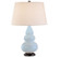 Small Triple Gourd One Light Accent Lamp in Baby Blue Glazed Ceramic w/Deep Patina Bronze (165|271X)
