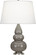 Small Triple Gourd One Light Accent Lamp in Smoky Taupe Glazed Ceramic w/Antique Silver (165|289X)
