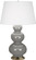 Triple Gourd One Light Table Lamp in Smokey Taupe Glazed Ceramic w/Antique Natural Brass (165|319X)
