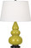 Small Triple Gourd One Light Accent Lamp in Citron Glazed Ceramic w/Deep Patina Bronze (165|CI31X)