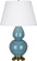 Double Gourd One Light Table Lamp in Steel Blue Glazed Ceramic w/Antique Natural Brass (165|OB20X)