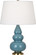 Small Triple Gourd One Light Accent Lamp in Steel Blue Glazed Ceramic w/Antique Natural Brass (165|OB30X)