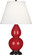 Small Double Gourd One Light Accent Lamp in Ruby Red Glazed Ceramic w/Deep Patina Bronze (165|RR11X)