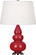 Small Triple Gourd One Light Accent Lamp in Ruby Red Glazed Ceramic w/Antique Silver (165|RR32X)