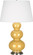 Triple Gourd One Light Table Lamp in Sunset Yellow Glazed Ceramic w/Antique Silver (165|SU42X)