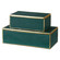 Karis Boxes S/2 in Green w/Bright Gold Leaf (52|18723)