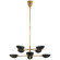 Graphic Eight Light Chandelier in Hand-Rubbed Antique Brass (268|ARN 5501HAB-BLK)